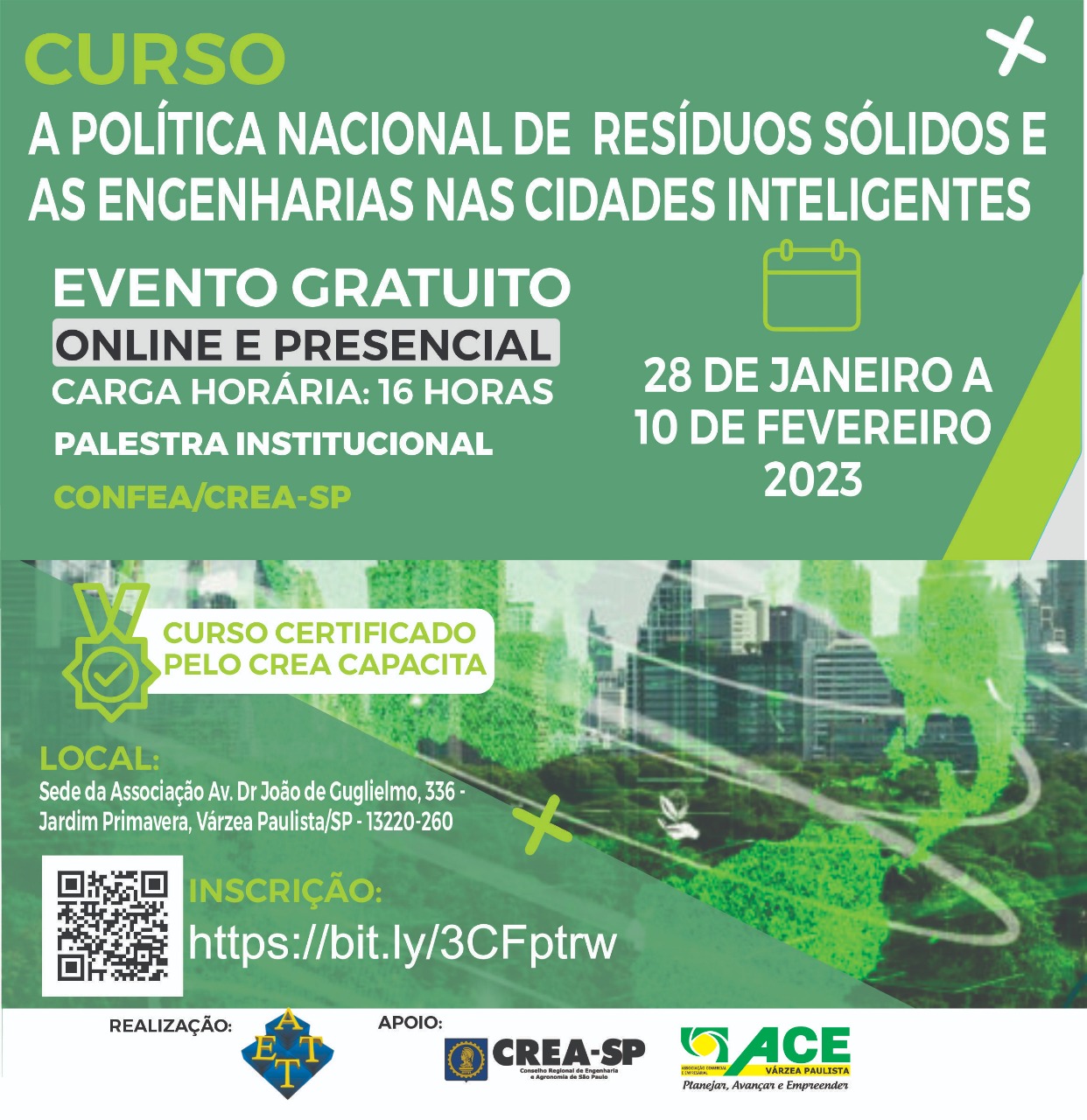 Curso: A Política Nacional de Resíduos Sólidos e As Engenharias nas Cidades Inteligentes